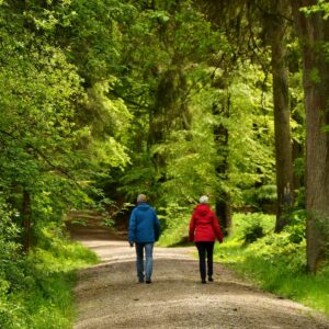 Spaziergänger im Wald