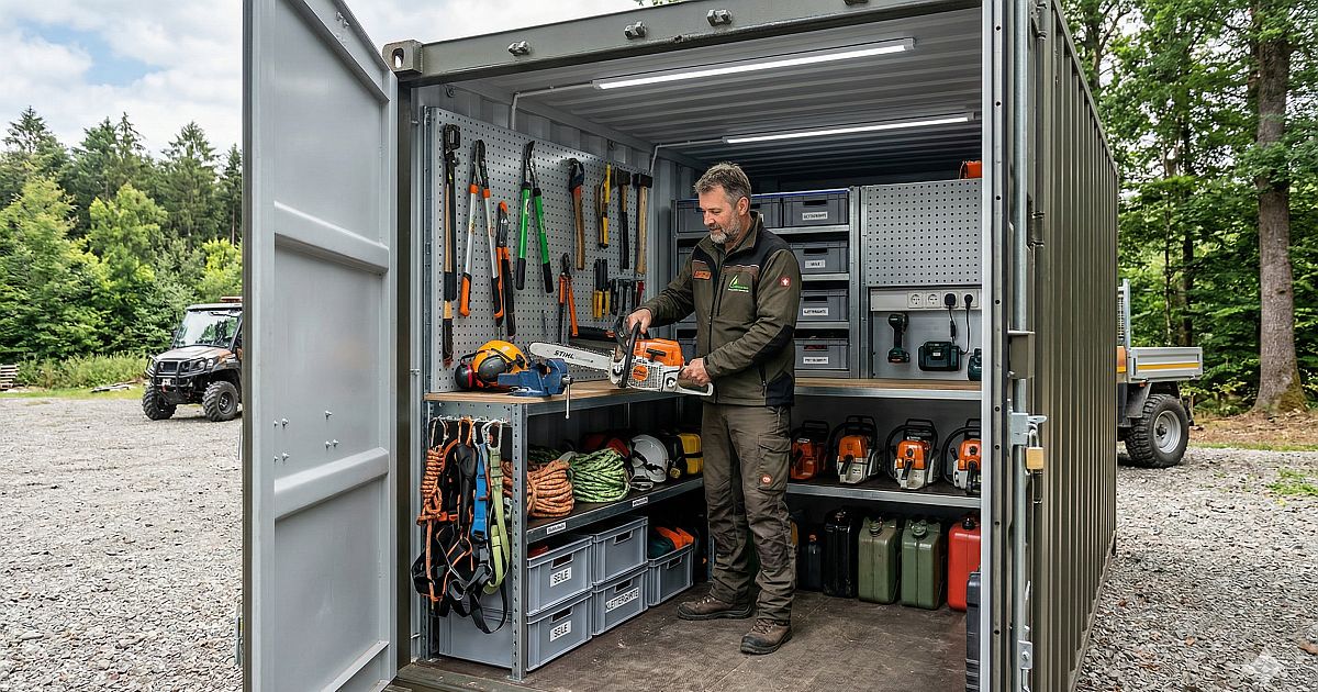 Werkzeuglager im Container